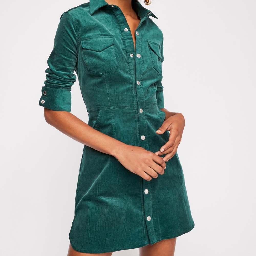 Free People Dynamite in Cord Mini Pine Dress
